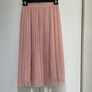 Hollister Pink Pleated Midi Skirt